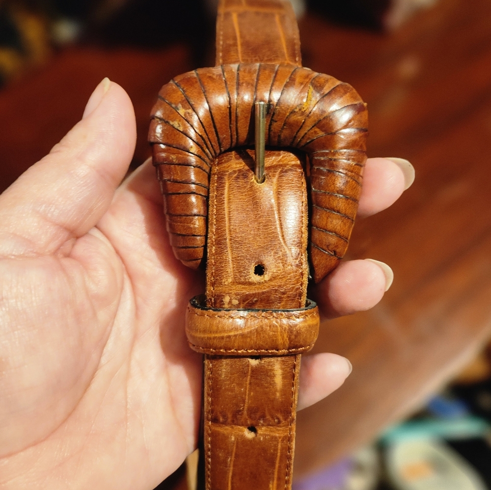 Harken vintage Genuine Leather Brown Belt size M - Picture 3 of 9